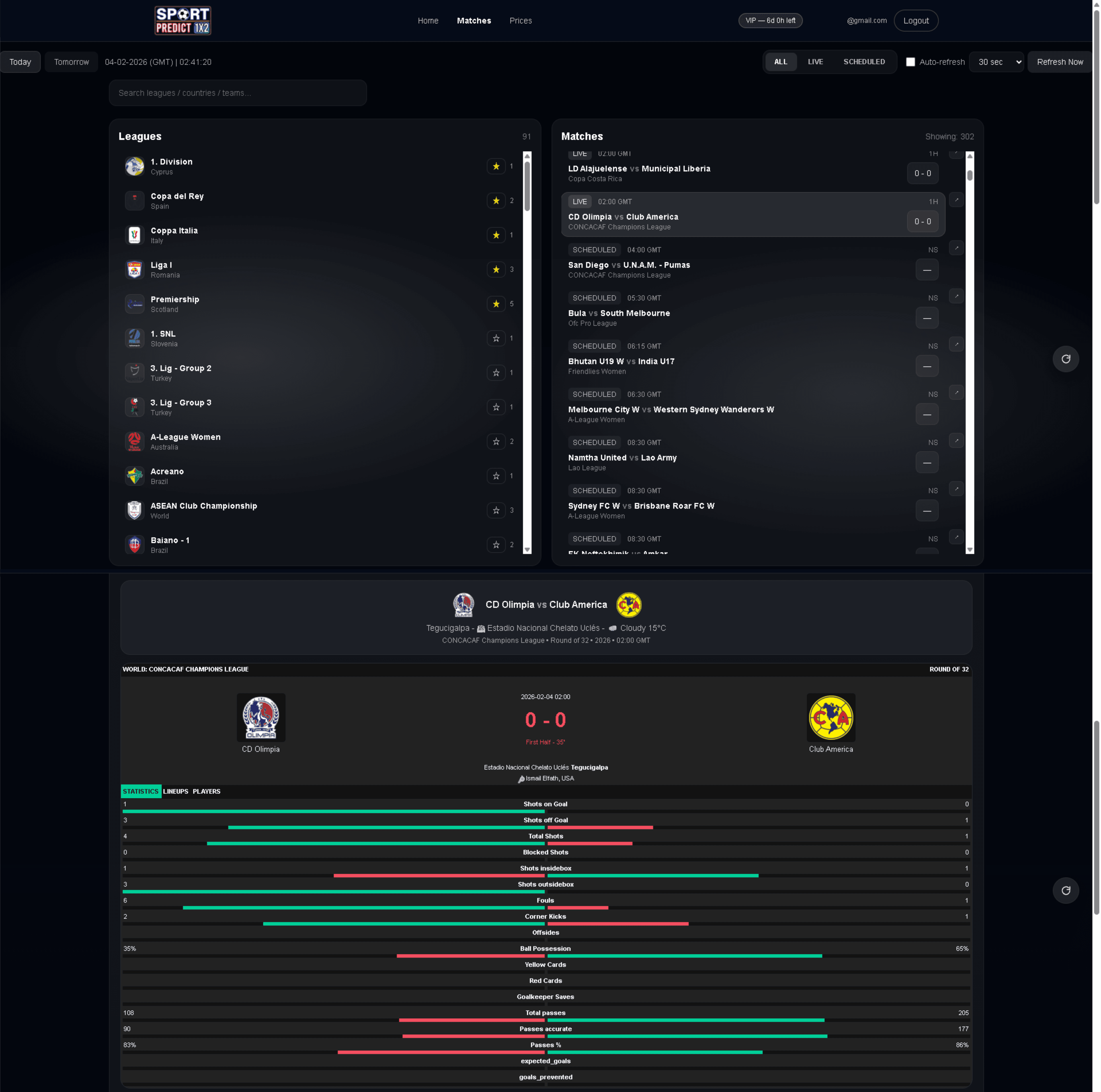 Live — widget view